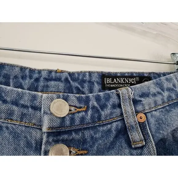 Blank NYC The Madison Crop High Rise Jeans 28 Distressed Cottagecore Festival - Picture 3 of 10